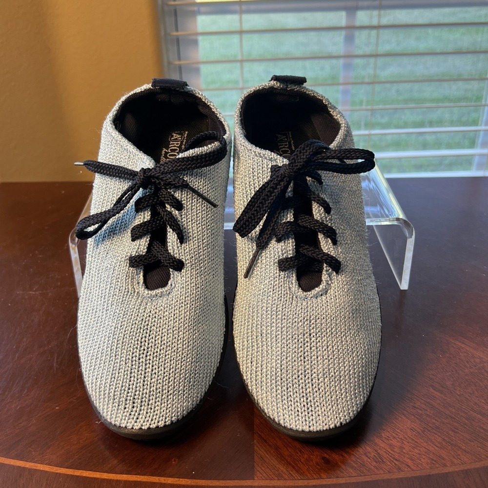 Arcopedico Women LS Blue Knit Lace Up Shoes Sz 37 (US 6.5) Comfort Portugal